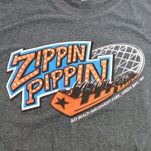 Zippin Pippin Bay Beach Amusement Park Gray T-Shirt Men’s XXL Green Bay WI